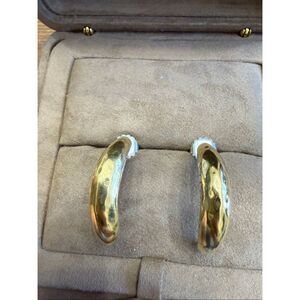 Authentic John Hardy Retired 22k and Sterling hoop earrings